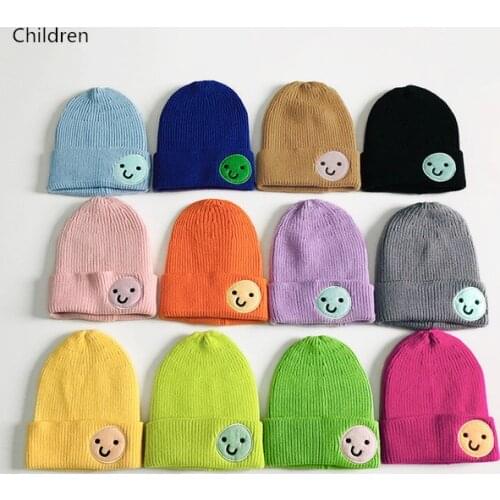 Fashion Cute Beanie Toddler Kids Hats Girls Boys Winter Warm Candy Color Woolen Yarn Crochet Knit Children Hat Caps Accessories