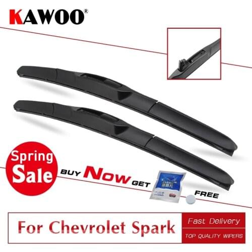 KAWOO Car Wiper Blade For Chevrolet Spark M300 2003 2004 2005 2009 2010 2011 2012 2013 2014 2015 2016 Fit U Hook Arms Automotive