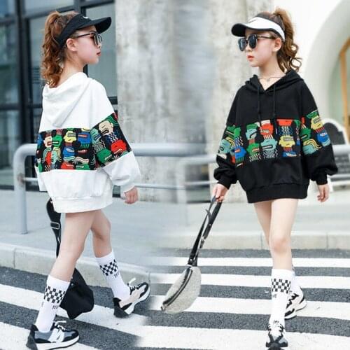 2021 Teen boys girls sweater spring autumn middle school childres hooded top Korean fashion childrens long sleeve sportswear