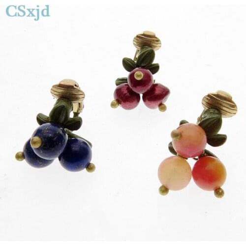 CSxjd Vintage earring jewelry leaves white stone and bluestone stone earrings Womens wedding accessories