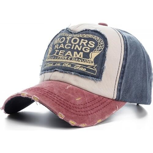 High Quality Washed Cotton Damage Baseball Cap Motor Snapback Hat Hip Hop Dad Hats For Men Women Grinding Multicolor Bone