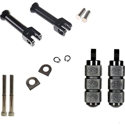 Rear Passenger Foot Bracket With Rudyness Skull Footpegs For Harley 18-20 Softail Street Bob Breakout Model