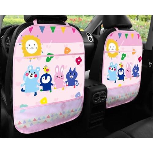 Baby Car Seat Back Protector Touch Type Multi-use Storage Pocket Kids Kick Mat Car Seat baby Back Protectors Stowing Tidying
