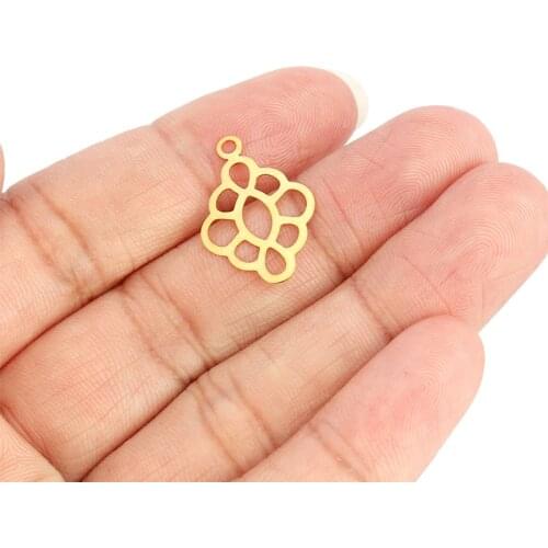 20pcs Stainless Steel Pendant Jewelry Fitting Flower Charms Pendant Geometry Pendant DIY Pendant Handmade Accessories