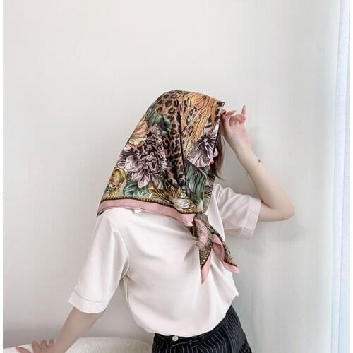 2021 new spring women scarf quality shawl silk fashion scarf headscarf beach sunscreen bag headscarf scarf 90cm*90cm