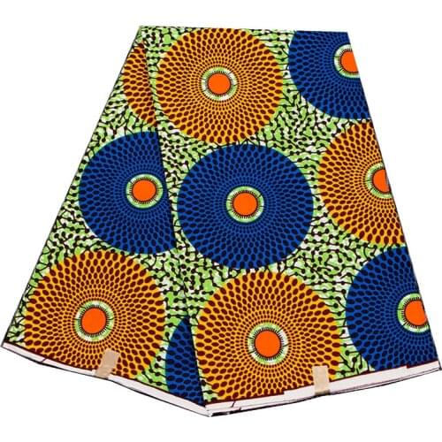 2021 New WAX Cotton Batik Printed fabric Tissus African Circle Geometric Printed Woven Printed Fabric Wholesale for Party Dress
