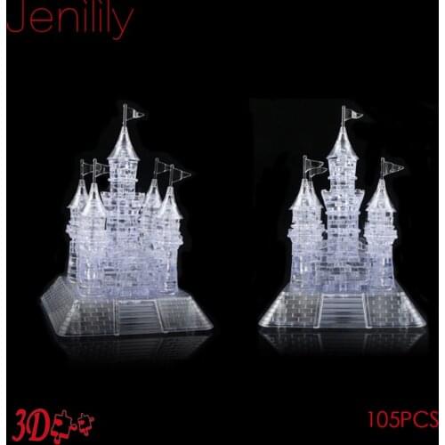 DIY 3D Musical Lighting Castle Puzzle Crystal Dimensional Model Assembled Learning Educational Games Gift Toys for Jigsaw Kids