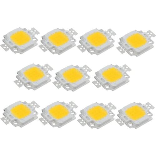 4/10PCS LED COB Chip 10W Smart IC No Need Driver 9-12V LED Bulb Lamp for Flood Light Spotlight DIY Lighting Wirm White/White