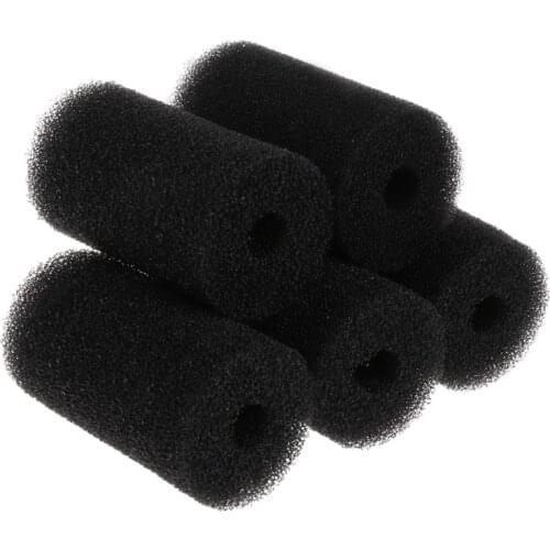 5 Pcs Sponge Aquarium Filter Protector Cover For Fish Tank Inlet Pond Black Foam -M15