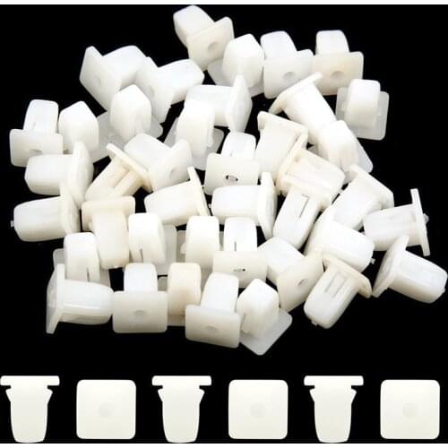 50Pcs White Auto Bumper Fastener Rivet Retainer Push Car Cover Fender Car Door Clamp Panel Clip Auto Plastic Fasteners