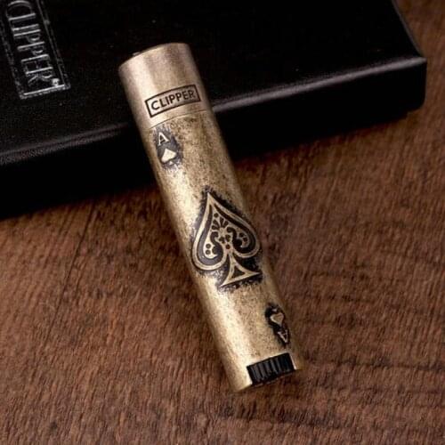 Original Clipper From Spain Metal Free Fire Butane Gas Jet Torch Lighter Portable Grinding Wheel Flint Inflatable Lighters