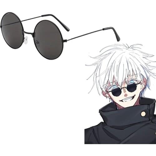 Anime Jujutsu Kaisen Gojo Satoru Cosplay Glasses Prop Metal Frame Sunglasses