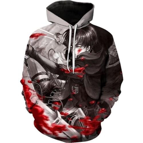Anime Attack on Titan Cosplay Hooded Sweater Levi Ackerman Eren Hoodie Jacket Shingeki No Kyojin Sweatshirts Scouting Legion