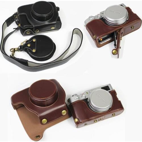 Real Genuine Leather case Camera Bag cover For Fujifilm Fuji X100V X-100V With Strap Removable Battery Design