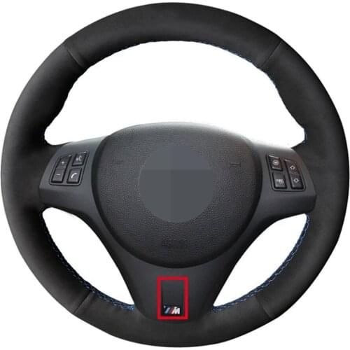 Car Steering Wheel Cover DIY Non-Slip Hand-Stitched Soft Black Suede For BMW M Sport M3 E90 E91 E92 E93 E87 E81 E82 E88 X1 E84