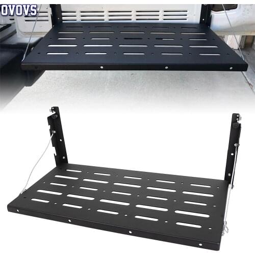Black Aluminum Alloy Foldable Cargo Shelf JK Tailgate Table for Jeep-Wrangler 2007-2018 JK JKU