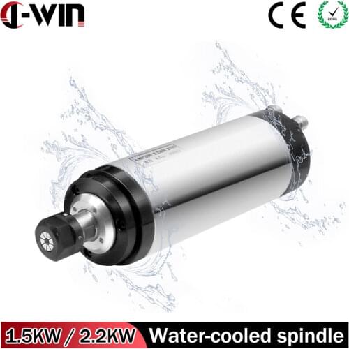 CNC Spindle Motor Water Cooled 1.5kw/2.2kw 110v/220v/380v 400hz 24000rpm ER11/ER16/ER20 Collet For Cnc Router Engraving Machine