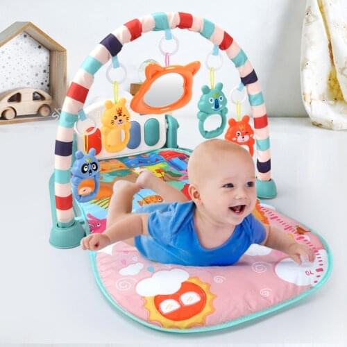 Baby Activity Gym Childrens Play Mat 0-12 Months Developing Carpet Soft Rattles Musical Toys Activity Rug For Babies Games Gift