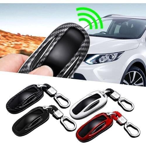 For Tesla Model 3 Model X Car Smart Key Fob Case Protector Shell Cover Carbon Fiber Style Car Accessories
