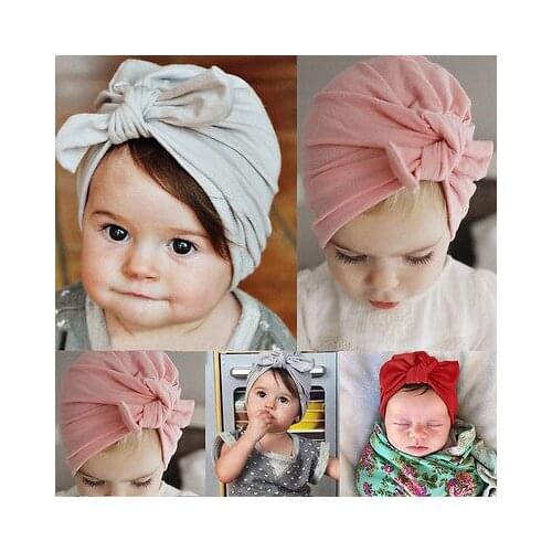 FOCUSNORM Accessories Newborn Baby Toddler Kids Boy Girl Bowknot Soft Cotton Beanie Hat Cap luzh