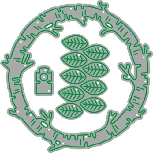 JMCRAFT Round Border And Leaf Decoration Metal Cutting Dies DIY Scrapbook Handmade Paper Craft Metal Steel Template Dies