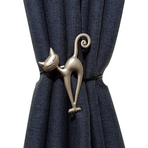 Magnetic Curtain Holder Cute Cat Metal Curtain Tieback Buckle Clips Decorative Tie Back Holdback Home Decoration Accessories