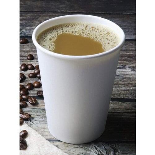 MONGKA 12 Oz Disposable White Paper Coffee Cups, Hot and Cold Beverage Cup For Espresso, Cortado, Latte,Tea