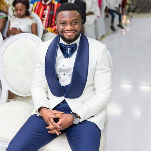 Burgundy Pattern Mens Suit Wedding Blazers Jacquard Male Tuxedos Three Pieces Groom Wear Shawl Lapel Prom Jacket Vest And Pants