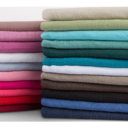 Soft Tencel Slub Cotton Linen Fabric Bamboo Linen Cotton Blend Fabric for Dress,Shirts Black White Blue Yellow Pink by the meter