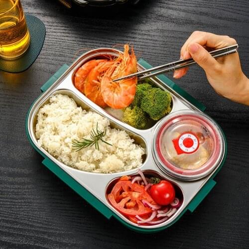 Portable Kids Lunch Box School Picnic Eco Friendly Healthy Cute Lunch Box Stainless Steel Boite Rangement Food Container DG50LB