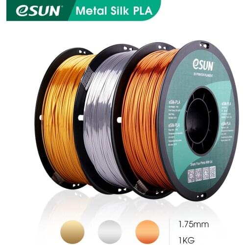 ESUN Silk PLA Filament 1.75mm Metal Silk PLA 3D Printer Filament 1KG (2.2 LBS) Spool 3D Printing Materials for 3D Printers