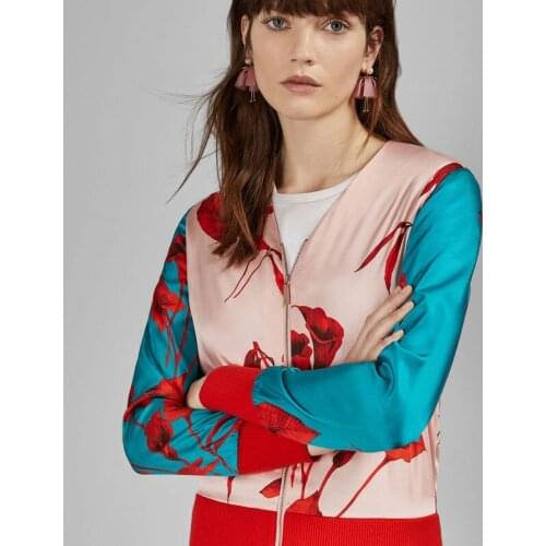 Flower Print Top New Long Sleeve loose short cardigan jacket short coat women s fashion color matching can customized big size