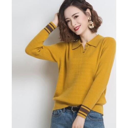 Spring Fall Fashion Womens Patchwork Striped Yellow Wine Red Knit Sweater Pullovers , Woman Korean Causal 3xl Sweaters