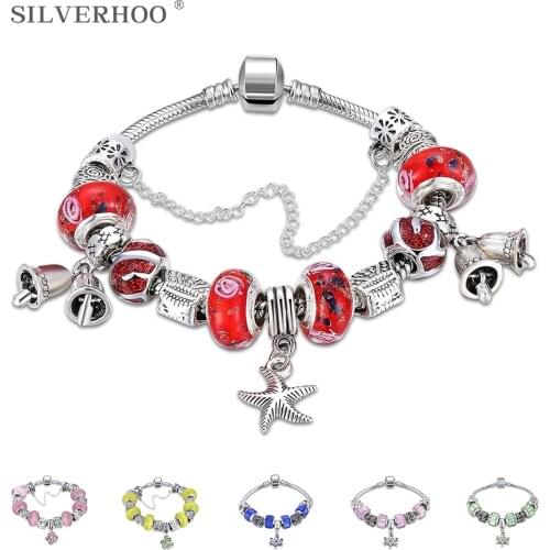 Fine Fashion Bracelet For Women Red Beaded Silver Plate Bells Pendant Luxury Bracelet Multicolor Advanced Jewelry Accessory Gift