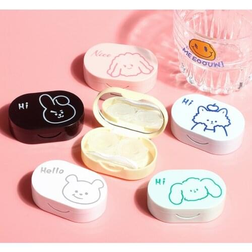 1PC rabbit Style Soak Storage Contact Lens Case Box Holder Container Cute Travel Contact Lenses Case Kit Box Women Gift