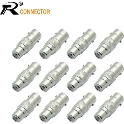 12/50/100pcs BNC Female to RCA Female Plug Straight Cable Connector Coaxial RF Adapters Nickel Plated