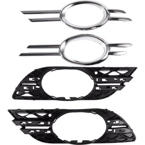 4Pcs Front Bumper Fog Light Chrome Grill Trim Cover Left Right for Mercedes-Benz 2007 2008 2009 W211 E320 E350 E550 E63 Amg