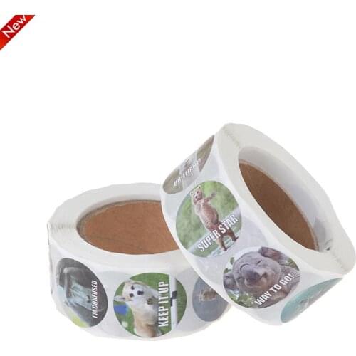 500 pcs/roll Teacher Reward Sticker Fun Motivation Cat Dog Stickerfor School Teacher Student Stationery Stickers