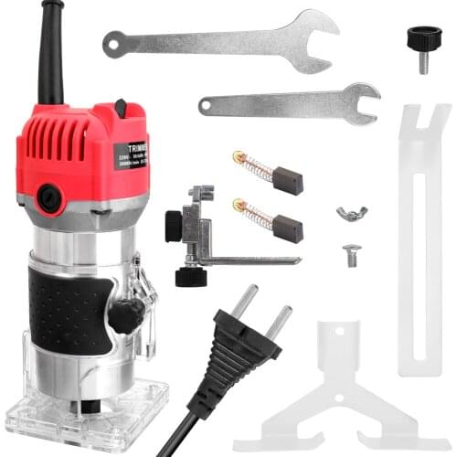 800w 30000rpm Woodworking Electric Trimming Machine Engraving Electromechanical Wood Milling Slot Machine Copper Motor Trimmer