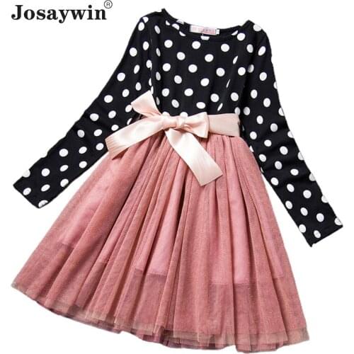 Children Clothes Dress for Girls Baby Long Sleeve Autumn Winter DOT Wedding Party Princess Girls Dress Vestidos Kids Dresses