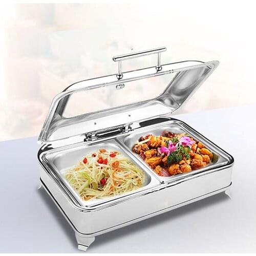 220V Electric Heating Buffet Stove Hydraulic Stainless Steel Commercial Insulation Visual Steamer Hotel Breakfast Holding Stove