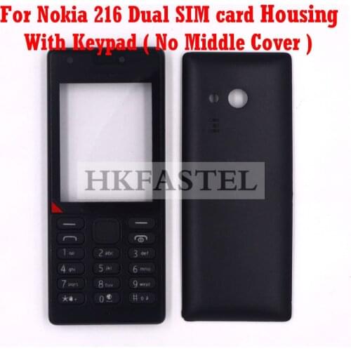 HKFASTEL High Quality Housing keyboard For Nokia 216 Dual SIM card New Mobile Phone Cover Case with Keypad