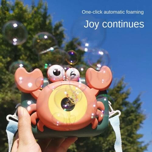 Bubble Machine Toys Non-leak Crab Electric Bubble Machine Automatic Bubble Camera Bubble Blower For Kids Soap Bubbles Blower