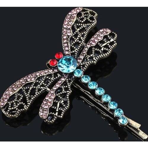 Coraline butterfly crystal hairpin tuck comb brooch pin bagde men women Fashiono accessory jewelry