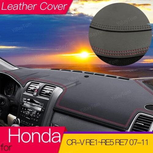 For Honda CR-V CR V CRV RE1~RE5 RE7 2007-2011 Suede Leather Dashmat Dashboard Cover Pad Dash Mat Carpet Car-styling Accessories