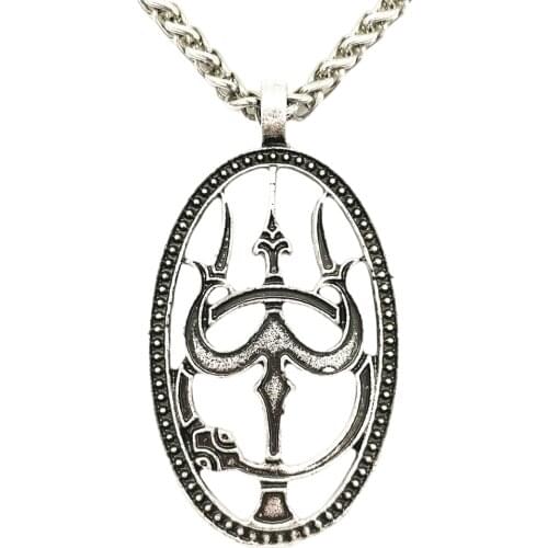 Shivas Trident And Snake Pendant Trishula And Ouroboros Hinduism Jewelery Necklace For Men Women Amulet Indian Jewelry