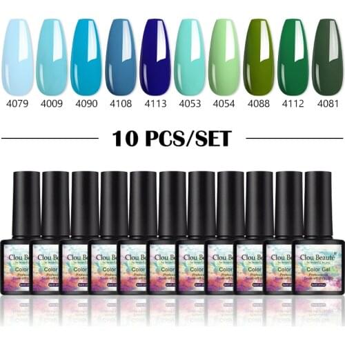 Clou Beaute 8 ml 10 Pcs Nail Gel Polish Set 130 Colors Soak Off UV Gel Varnish DIY Nail Art Lacquers Semi Permanent Gel