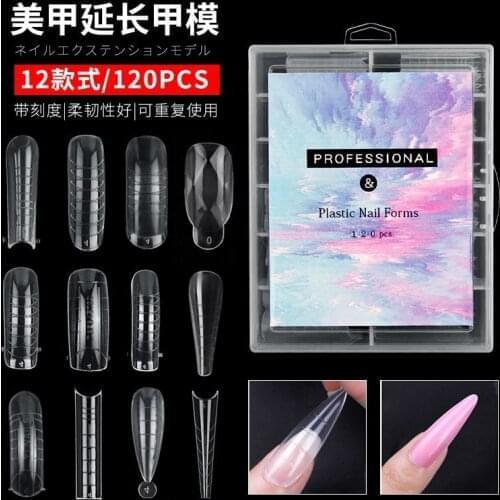 120Pcs/Set False Nails Long Clear Stiletto Nail Tips For Acrylic Nails Manicure Hybrid Paint Need Matt Top Coat For Diy Home Use