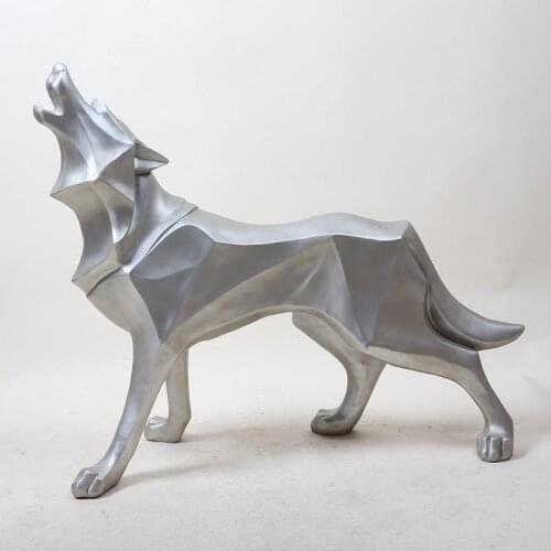 New Nordic Style Resin Crafts Wolf Totem Home Decoration Creative Gifts Simulation Animal Geometric Ornaments