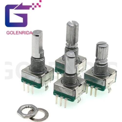 10PCS Half / Plum axis rotary encoder, handle length 15mm / 20mm code switch/ EC11 / digital potentiometer with switch 5Pin